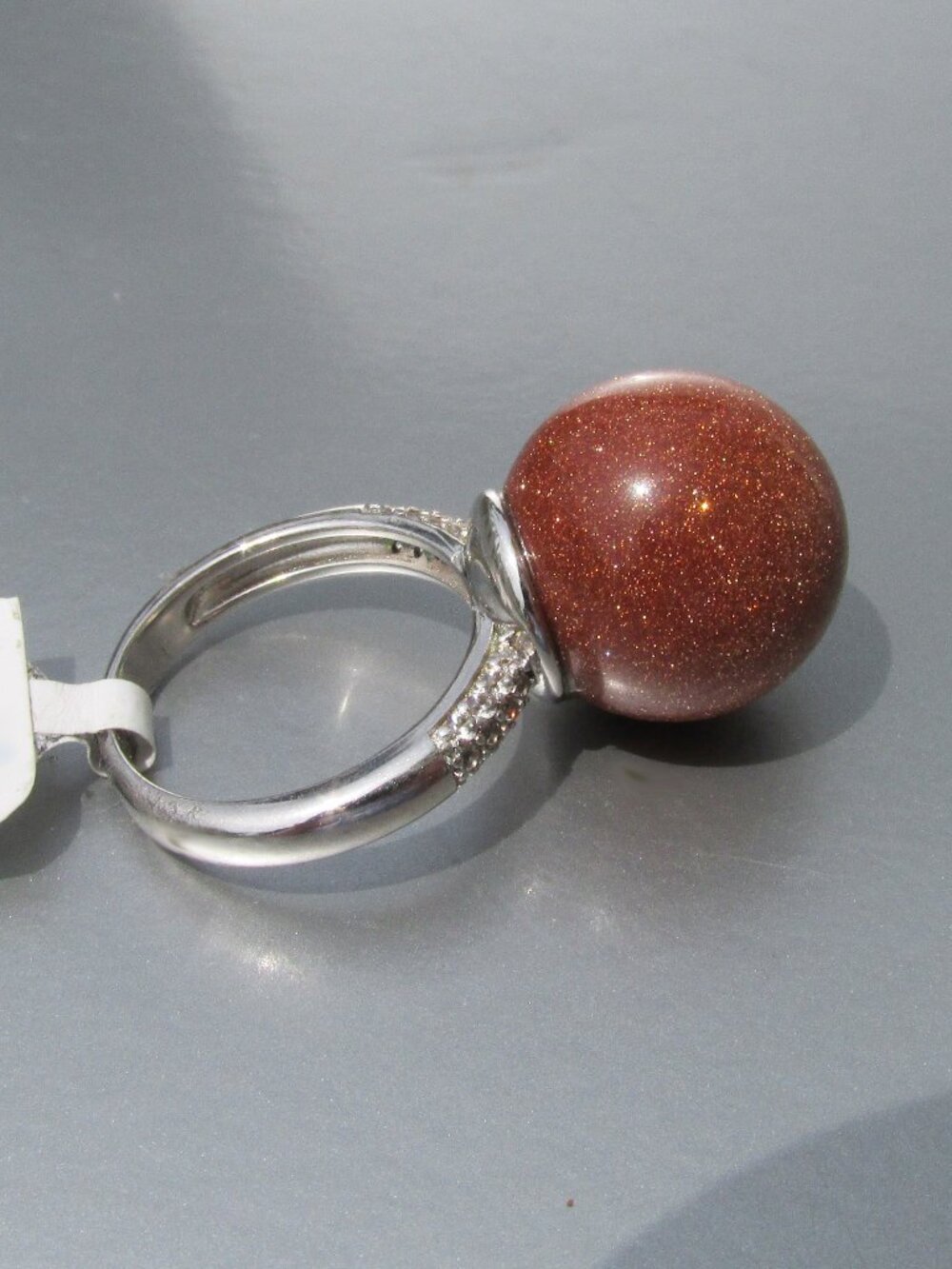 NWT CL Design Colleen Lopez HSN Sterling Silver SUNSTONE White Topaz Ring Sz 6